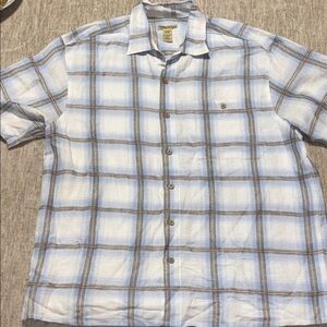 Large Men's Linen Button up shirt cruise vacation everyday Islander